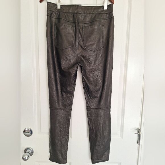 Spanx‎ dark brown faux leather leggins pants size M - Picture 2 of 8